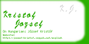 kristof jozsef business card