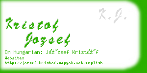 kristof jozsef business card